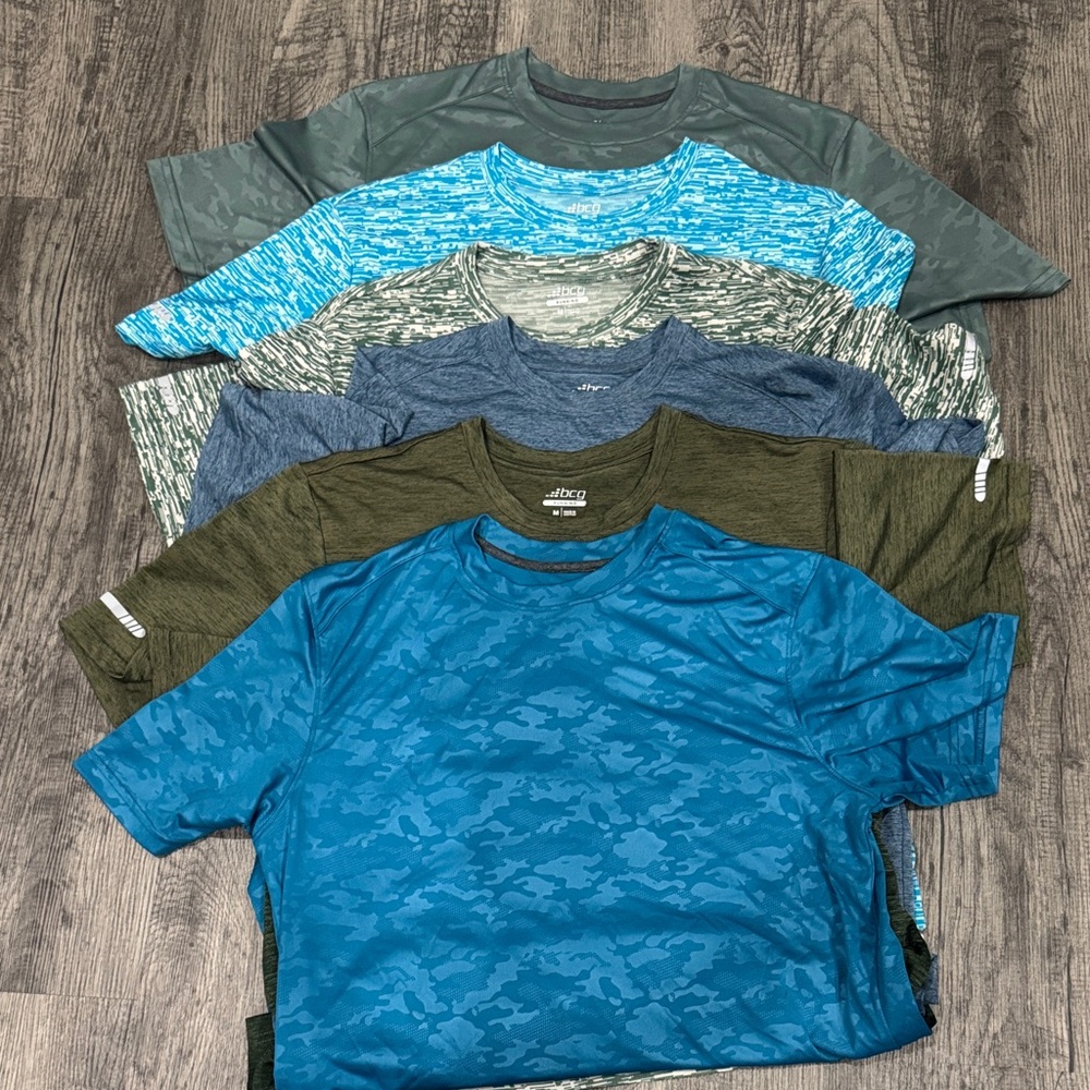 BCG Men's Short Sleeve Tees - Blue, Green, Gray
